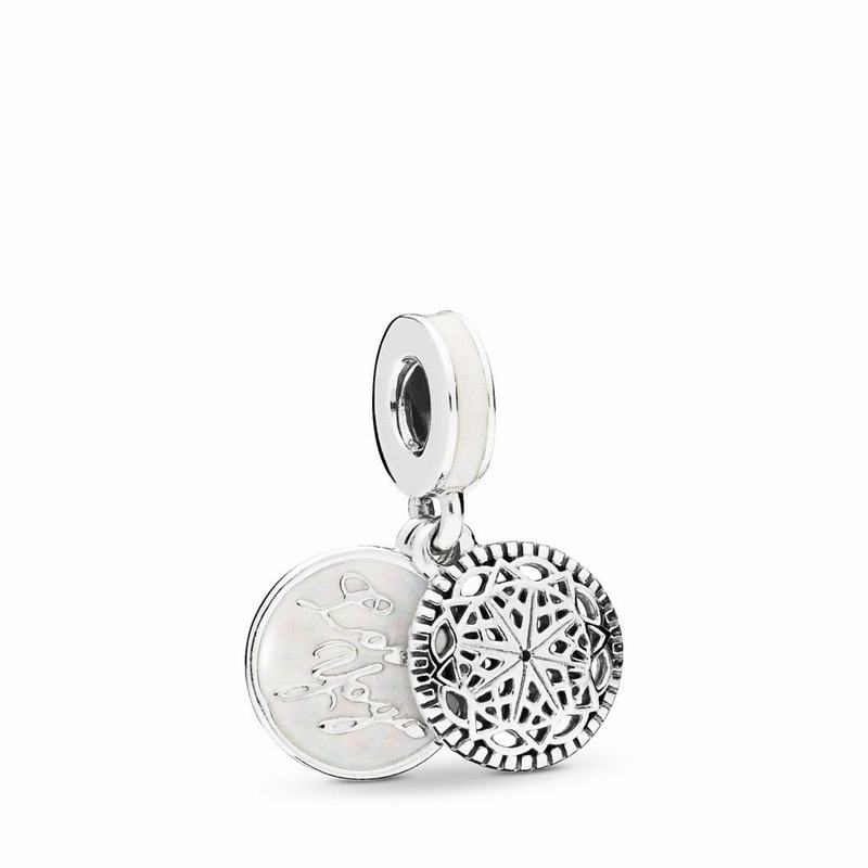 Pandora True Yoga Dangle Charm - Sterling Silver/Enamel/White - Canada | PF1501XG